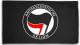 Fahne / Flagge (ca. 150x100cm): Antifaschistische Aktion (schwarz/rot)