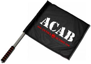 Fahne / Flagge (ca. 40x35cm): ACAB Antifa Action