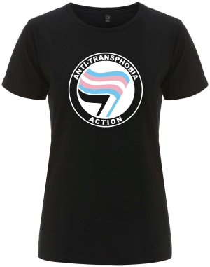 tailliertes Fairtrade T-Shirt: Anti-Transphobia Action