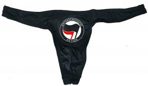 Herren Stringtanga: Antifaschistische Aktion (schwarz/rot)