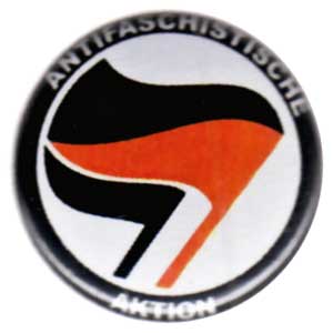 37mm Magnet-Button: Antifaschistische Aktion (schwarz/rot, schwarz)