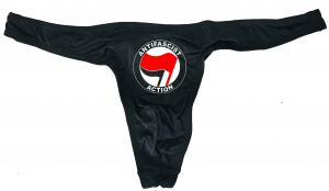 Herren Stringtanga: Antifascist Action (rot/schwarz)