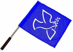 Friedenstaube mit Zweig (Fahne / Flagge (ca. 40x35cm), linkefahnen.de,  Frieden / Antirassismus, Fahnen (40x35cm), Fahnen, Accessoires)
