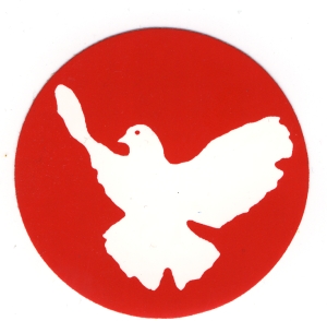 Friedenstaube (rot) (Aufkleber, linke-aufkleber.de, Frieden