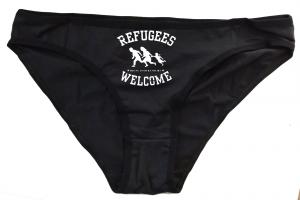Frauen Slip: Refugees welcome (weiß)