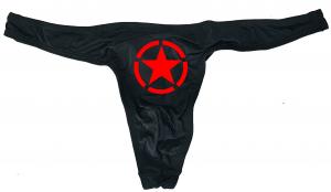 Herren Stringtanga: Roter Stern im Kreis (red star)