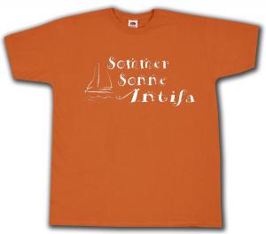 T-Shirt: Sommer Sonne Antifa (weiß/orange)