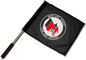 Fahne / Flagge (ca. 40x35cm): Wer hat Angst vor der Antifa?