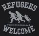 Zum Fairtrade T-Shirt "Refugees welcome (schwarz/grauer Druck)" für 19,45 € gehen.