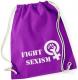 Zur Artikelseite von "Fight Sexism (weiß/lila)", Sportbeutel für 9,00 €
