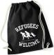 Zur Artikelseite von "Refugees welcome (weiß)", Sportbeutel für 9,00 €