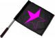 Zur Artikelseite von "schwarz/pinker Stern", Fahne / Flagge (ca. 40x35cm) für 15,00 €
