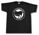Zur Artikelseite von "Antifaschistische Aktion (schwarz/schwarz)", T-Shirt für 15,00 €