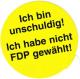 Zur Artikelseite von "Ich bin unschuldig! Ich habe nicht FDP gewählt!", Aufkleber für 1,00 €