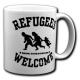 Zur Artikelseite von "Refugees welcome (schwarz)", Tasse für 10,00 €