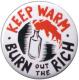 Zur Artikelseite von "keep warm - burn out the rich (bunt)", 37mm Button für 1,10 €