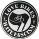 Zur Artikelseite von "Love Bikes Hate Fascism", 37mm Button für 1,10 €