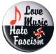 Zur Artikelseite von "Love music - Hate fascism", 37mm Button für 1,10 €