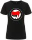 Zum tailliertes Fairtrade T-Shirt "Antifaschistische Aktion (rot/schwarz, ohne Schrift)" für 18,10 € gehen.