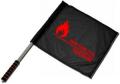 Zur Artikelseite von "Burn your flag - worldwide (red)", Fahne / Flagge (ca. 40x35cm) für 15,00 €