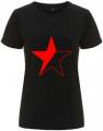 Zur Artikelseite von "Schwarz/roter Stern", tailliertes Fairtrade T-Shirt für 18,10 €