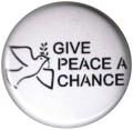 Zur Artikelseite von "Give peace a chance", 50mm Button für 1,40 €