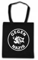 Zur Artikelseite von "Gegen Nazis (rund)", Baumwoll-Tragetasche für 8,00 €
