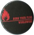 Zur Artikelseite von "Burn your flag - worldwide (red)", 37mm Button für 1,10 €