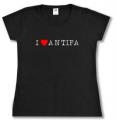 Zum tailliertes T-Shirt "I love Antifa" für 14,00 € gehen.