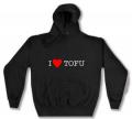 Zum Kapuzen-Pullover "I love Tofu" für 25,34 € gehen.