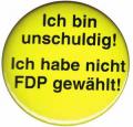 Zum 50mm Magnet-Button "Ich bin unschuldig! Ich habe nicht FDP gewählt!" für 3,00 € gehen.