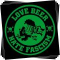 Zum Aufkleber-Paket "Love Beer Hate Fascism" für 2,00 € gehen.