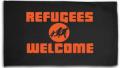 Zur Fahne / Flagge (ca. 150x100cm) "Refugees welcome (Quer)" für 25,00 € gehen.