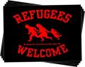 Zum Aufkleber-Paket "Refugees welcome (rot)" für 2,00 € gehen.