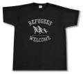 Zum T-Shirt "Refugees welcome (schwarz/grauer Druck)" für 15,00 € gehen.