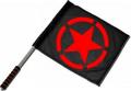 Zum/zur  Fahne / Flagge (ca. 40x35cm) "Roter Stern im Kreis (red star)" für 15,00 € gehen.