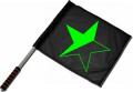 Zum/zur  Fahne / Flagge (ca. 40x35cm) "Schwarz/grüner Stern" für 15,00 € gehen.