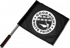 Zum/zur  Fahne / Flagge (ca. 40x35cm) "Good night white pride - Space Invaders" für 15,00 € gehen.