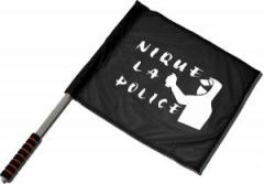 Zum/zur  Fahne / Flagge (ca. 40x35cm) "Nique la police" für 15,00 € gehen.