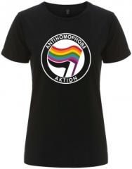 Zum tailliertes Fairtrade T-Shirt "Antihomophobe Aktion" für 18,10 € gehen.