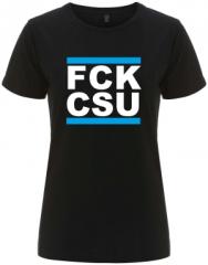 Zum tailliertes Fairtrade T-Shirt "FCK CSU" für 18,10 € gehen.