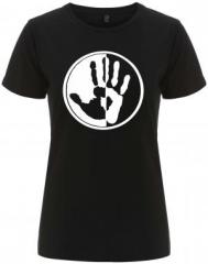 Zum tailliertes Fairtrade T-Shirt "Hand" für 18,10 € gehen.