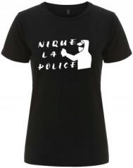 Zum tailliertes Fairtrade T-Shirt "Nique la police" für 18,10 € gehen.