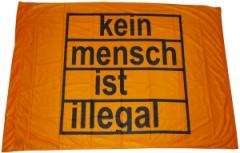 Zur Fahne / Flagge (ca. 150x100cm) "Kein Mensch ist illegal" für 25,00 € gehen.