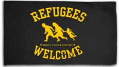 Zur Fahne / Flagge (ca. 150x100cm) "Refugees welcome" für 25,00 € gehen.