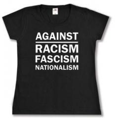 Zum tailliertes T-Shirt "Against Racism, Fascism, Nationalism" für 14,00 € gehen.