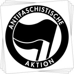 Antifaschistische Aktion (schwarz/schwarz) (Aufkleber, linke