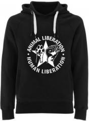 Zum Fairtrade Pullover "Animal Liberation - Human Liberation (mit Stern)" für 40,00 € gehen.