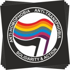Zum Aufkleber-Paket "Anti-Homophobia - Anti-Transphobia - Solidarity and Action" für 2,00 € gehen.