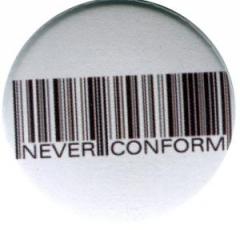 Zum 25mm Button "Barcode - Never conform" für 0,90 € gehen.